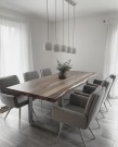 FIRKANTET DESIGN BORDBEN - 1 BEN (71CM HØYDE X 70CM BREDDE) Børstet stål thumbnail