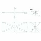 71CM DOBBEL-X DESIGN BORDBEN- 192x82 (L x B)   thumbnail
