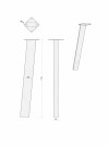 Diagonal DESIGN BORDBEN - 4 BEN (71cm høyde)-Børstet stål thumbnail