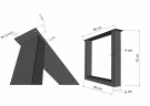  FIRKANTET DESIGN BORDBEN - 1 BEN (70cm høyde x 90cm bredde) thumbnail