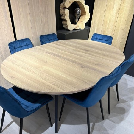 ANNE Rundt Ø130 Spisebord m/tilleggsplater 190cm , farge natur 