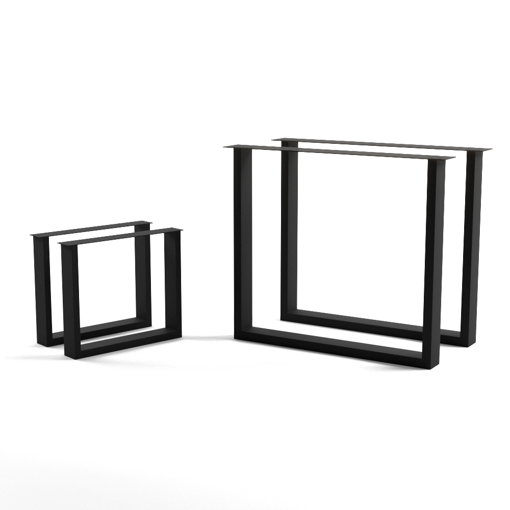 Bordben sett til benk/salonbord og spisebord •Profesjonell langlastende finish - Pulverlakk. •Matt, svart farge for den industrielle stilen. •Rask levering med Bring